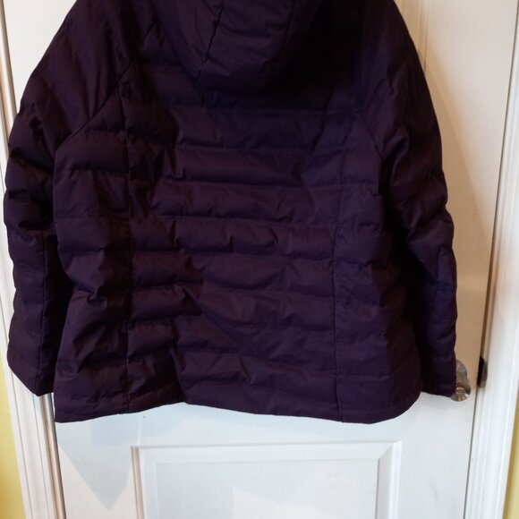 Dark Purple 1X  Puffer hooded Jacket - Picture 2 of 4